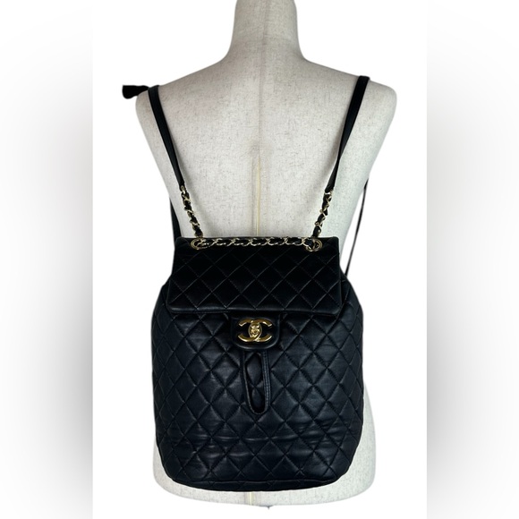 CHANEL Matelasse Small Backpack Bag Leather Logo Black - Picture 4 of 11